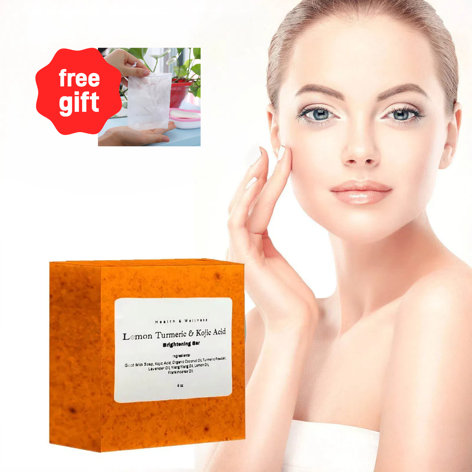 Honey Glow Lemon Turmeric Seife – Mit Kojic Acid & Kurkuma, Für Helle Haut, Gegen Dunkle Flecken