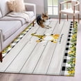 thumbnail image 1 of Honey Gnomes Area Rugs 4'x6', Washable Small Throw Rugs for Office Bathroom, Spring Botanical Lemons Leaves Wooden Grain Indoor Outdoor Rug Non-Slip Low Pile Carpet Runner Reversible Floor Mats, 1 of 8
