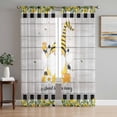 thumbnail image 1 of Honey Gnomes Sheer Curtains 63 Inch Length 2 Panels for Living Room, Spring Botanical Lemons Leaves Wooden Grain Voile Kitchen Curtain Set, Luxury Privacy Drapes Window Treatment for Bedroom, 1 of 7