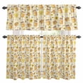 thumbnail image 1 of Honey and Honeycomb Kitchen Curtains Valances and Tiers Set of 3 Yellow Theme Bee Sunflower Buffalo Plaid Tier Curtains and Valance with Rod Pocket for Small Windows, 27.5"x24", 1 of 9