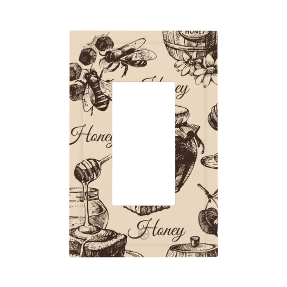 Honey Honeycomb Vintage Single Gang Wall Plate 1 Gang Decorative Electrical Outlet Light Switch Cover Switchplate