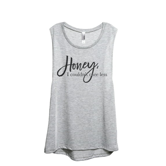 Honey I Couldn't Care Less Women's Fashion Sleeveless Muscle Workout Yoga Tank Top Sport Grey 2X-Large