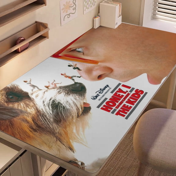 Honey, I Shrunk the Kids-themed extra-large Non-Slip Base leather Desk Table mat—versatile for computer desks, dining tables, and more.12"x24"(30X60cm)