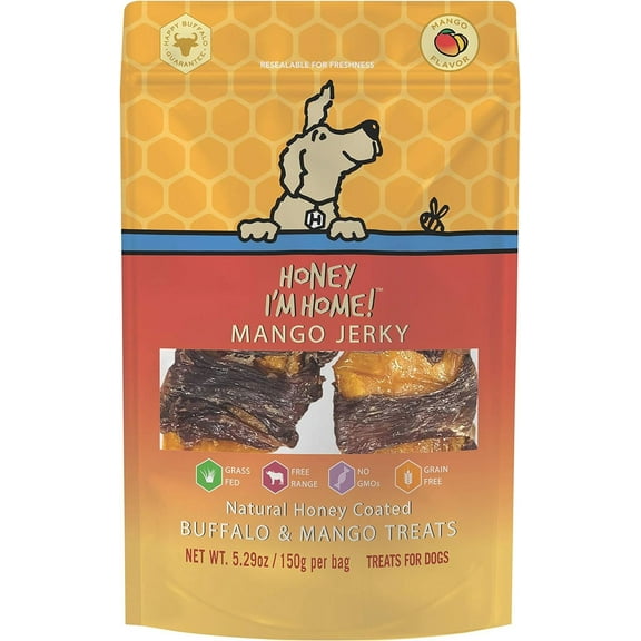 Honey I'm Home Mango Jerky Buffalo Dog Treats 5.29 oz