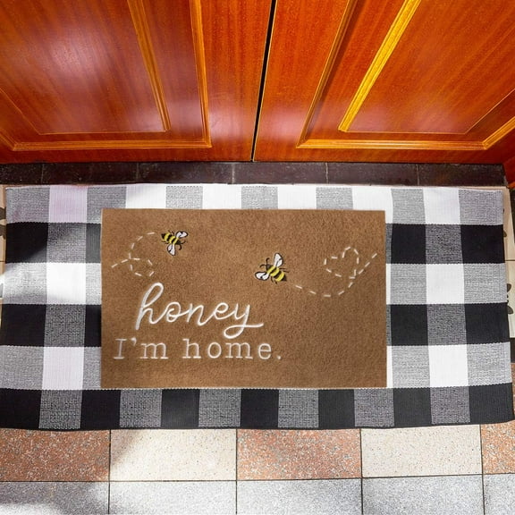 Honey I'm Home Mats for Front Door Entry Front Porch Doormat Non-Slip Carpet Rugs Floor Mat Decorative for Home Bathroom Kitchen Indoor 16x24 Inch
