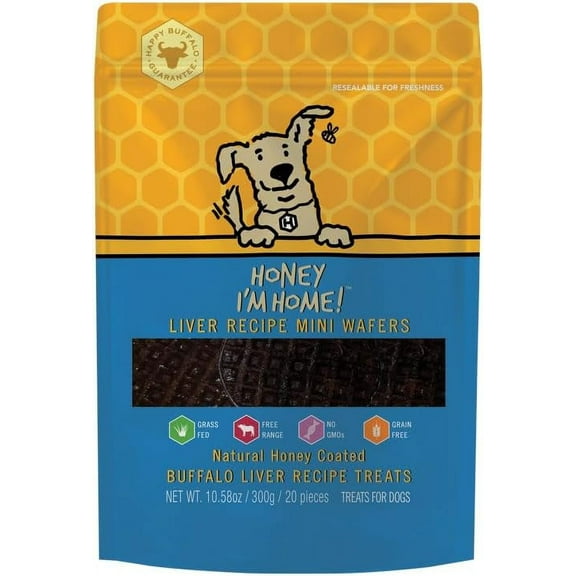 Honey I'm Home Mini Liver Recipe Wafers Buffalo Dog Treats 10.58 oz