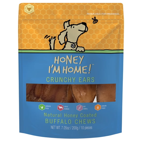 Honey Im Home Dog Buffalo ears 10 Pack