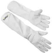Honey Keeper Beekeeping Gloves, Medium - Goatskin Leather with Canvas Sleeve and Elastic Cuff