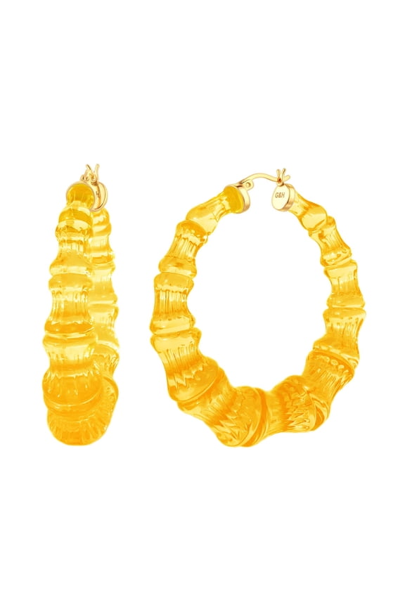 Honey Lucite Bamboo Hoops