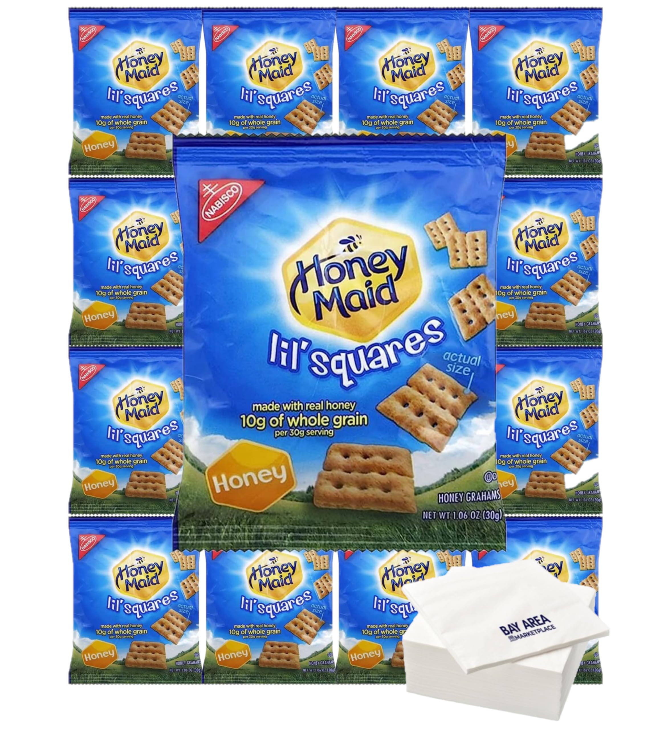 Honey Maid Honey Graham Crackers, Lil Squares, 1.06 oz, Pack of 10 NG01