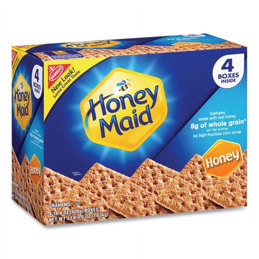 Honey Maid Honey Grahams, 14.4 oz Box, 4 Boxes/Pack, Delivered in 1-4 Business Days