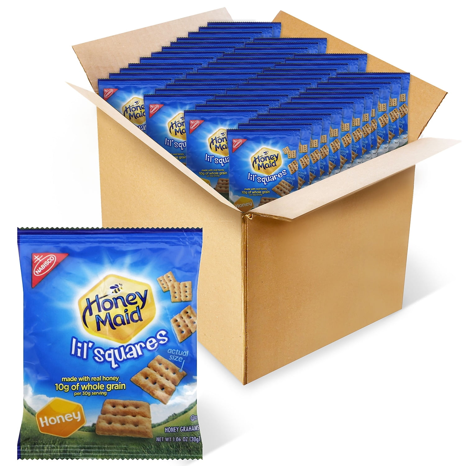 Honey Maid Lil' Squares Honey Graham Crackers 1.06 oz. Bags MOZ001932000166