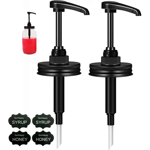 Honey & Maple Syrup Mason Jar Dispenser Pumps, Use for 2.75 Inch Regular Mouth, Stainless Steel Cap ande Food Safety Jam Pump,Suitable Coffee,Ketchup,etc.NO JAR No Rust