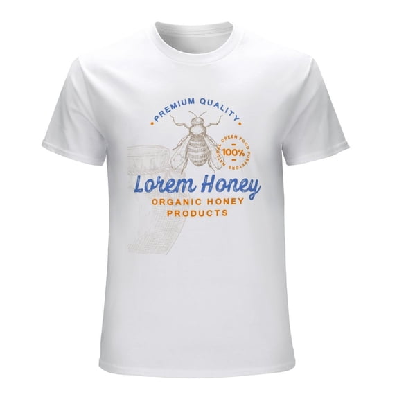 Honey Men’s Graphic T-shirt Vintage Short Sleeve Sport Tee White XL