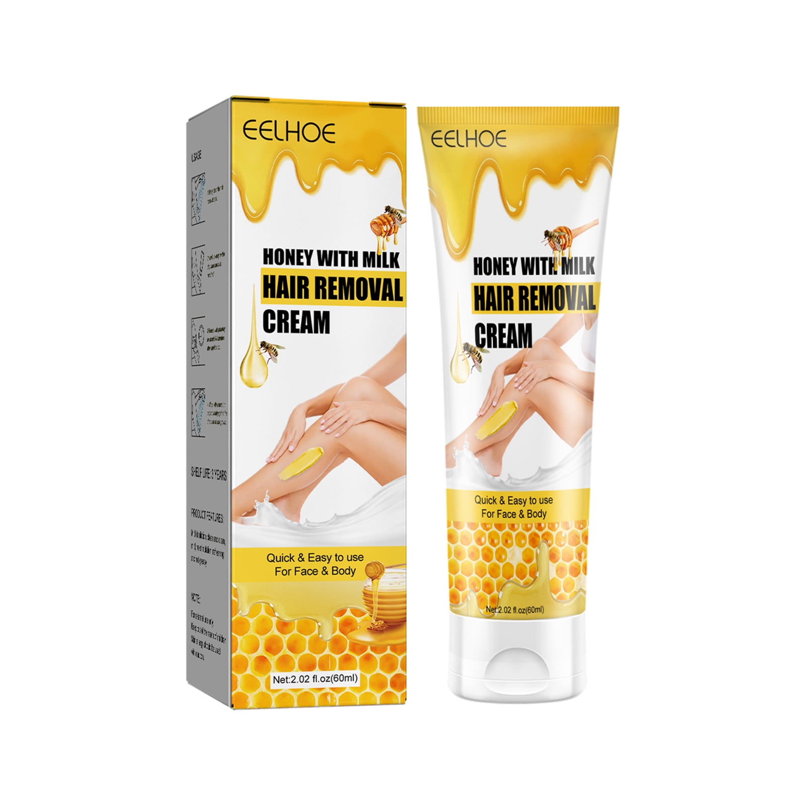 Honey & Milk Hair Removal Cream Underarm arm and leg hair quick smooth