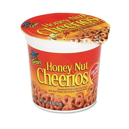 Honey Nut Cheerios Breakfast Cereal Cup, Gluten Free, Single Serve Cereal, 1.8 Oz