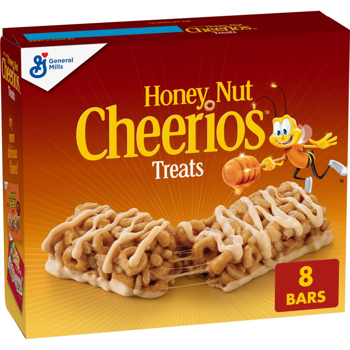 Honey Nut Cheerios Breakfast Cereal Treat Bars, Snack Bars, 8 ct