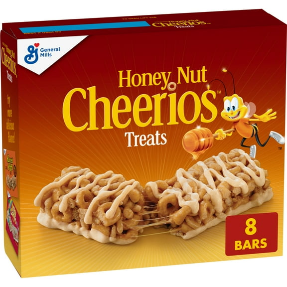 Honey Nut Cheerios Breakfast Cereal Treat Bars, Snack Bars, 8 ct