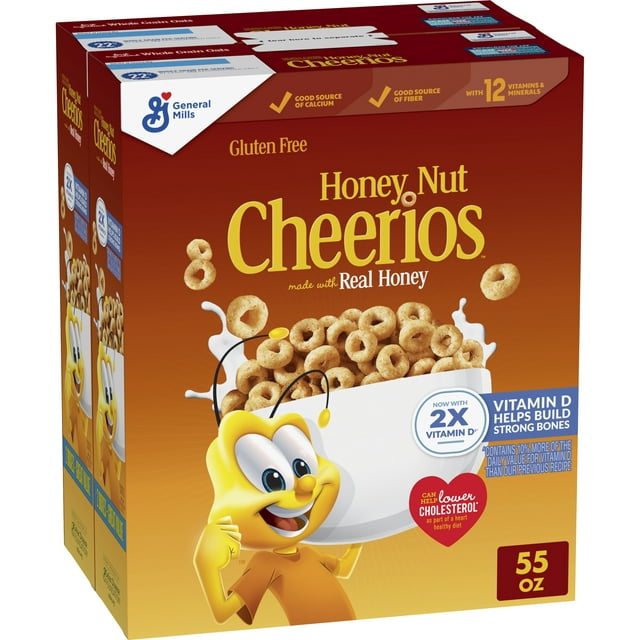 Honey Nut Cheerios Cereal With Oats Gluten Free 55 Oz