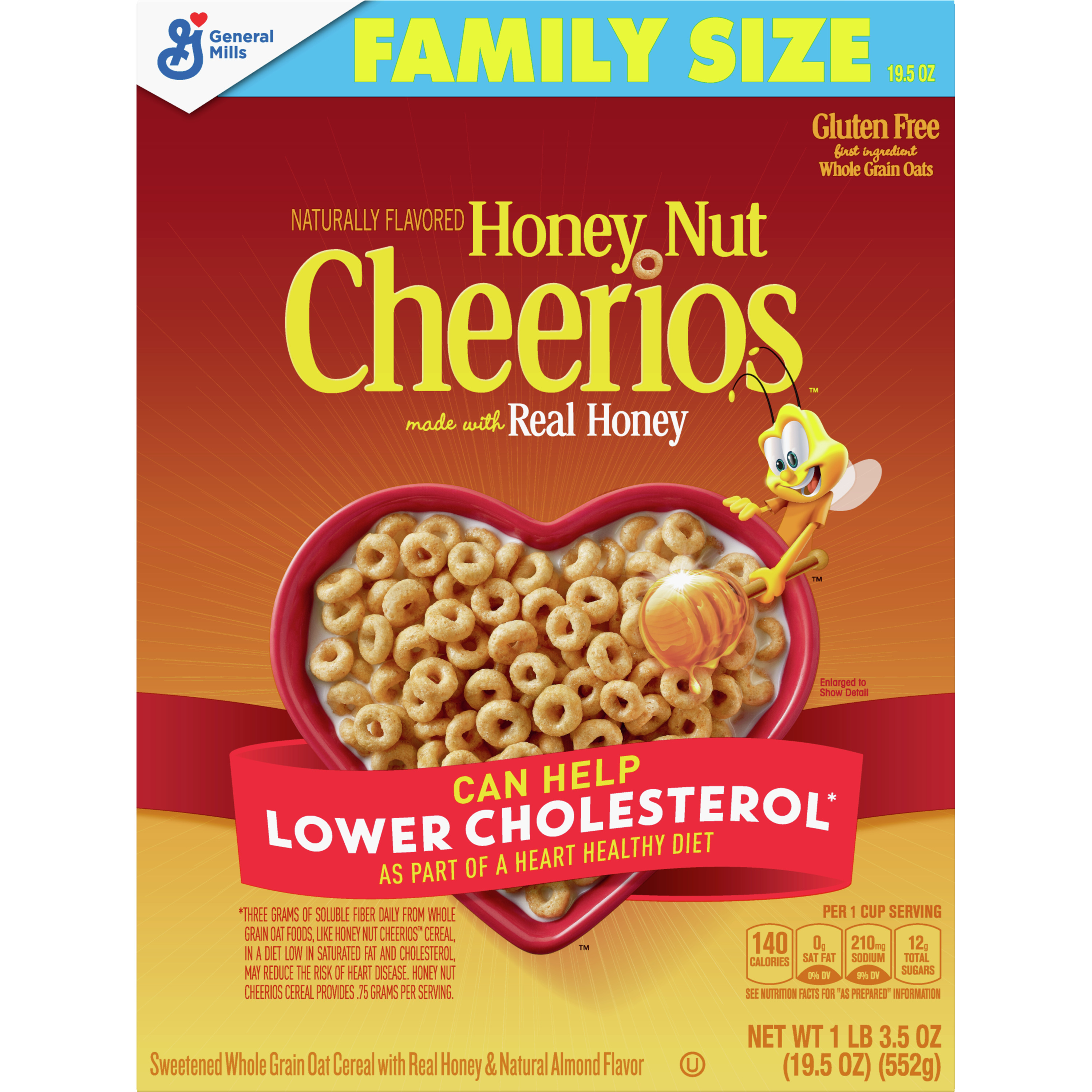Honey Nut Cheerios Gluten-Free Breakfast Cereal, 19.5 oz - image 1 of 9