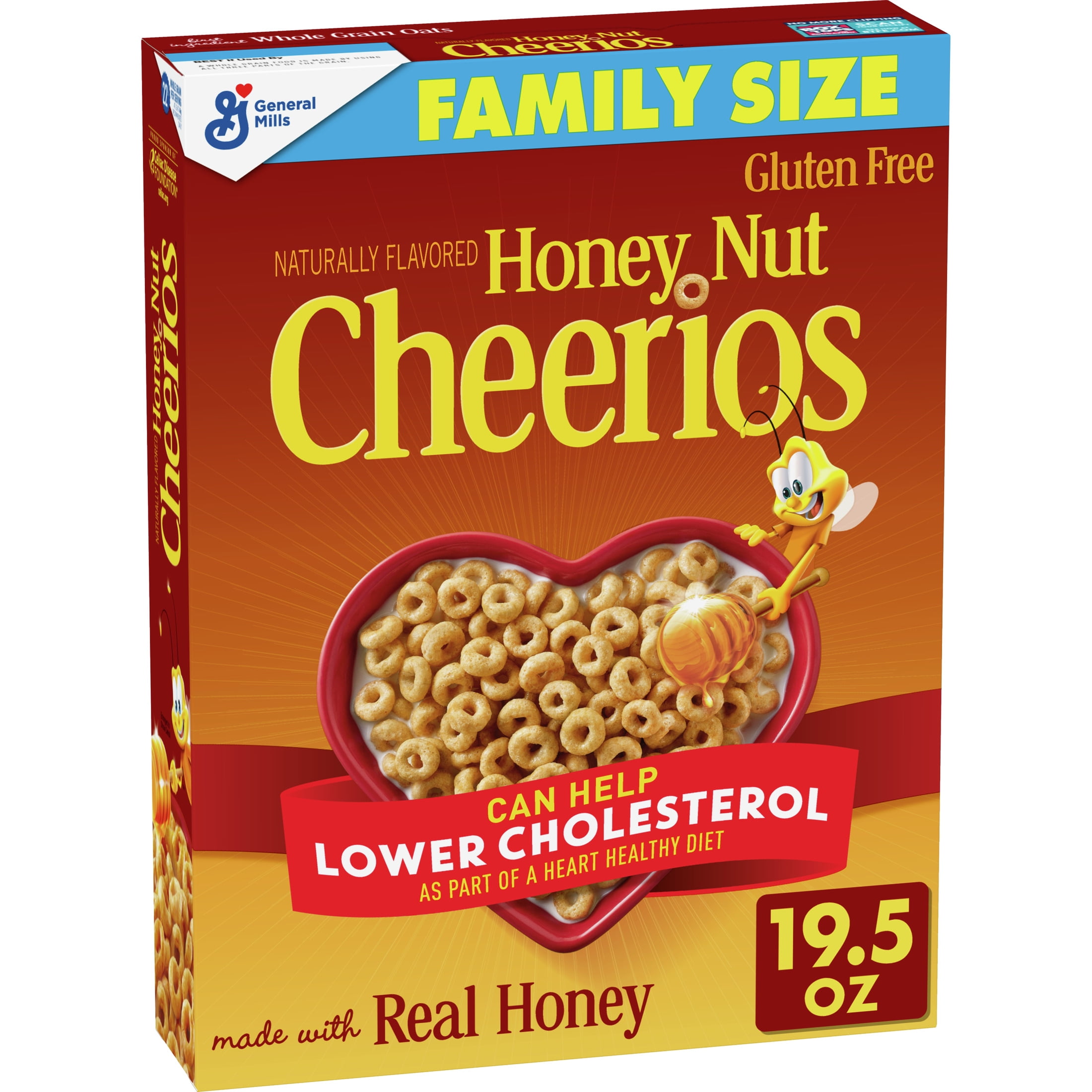 Honey Nut Cheerios Gluten-Free Breakfast Cereal, 19.5 oz