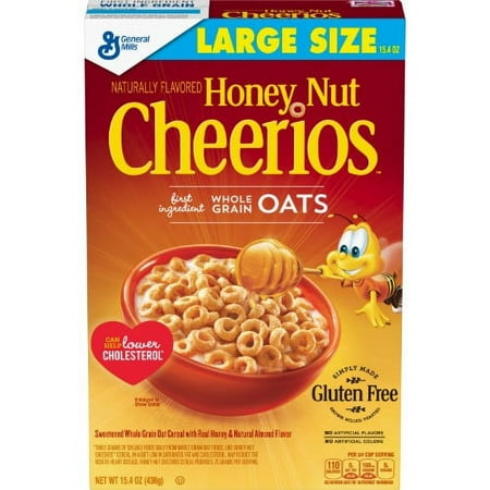 Honey Nut Cheerios Gluten Free Cereal, 15.4 Oz Box (Pack of 10)