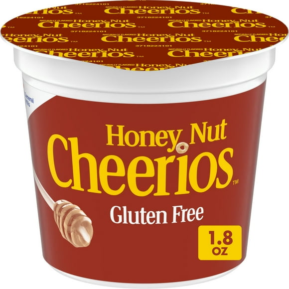 Honey Nut Cheerios Breakfast Cereal Cup, Gluten Free, Single Serve Cereal, 1.8 oz