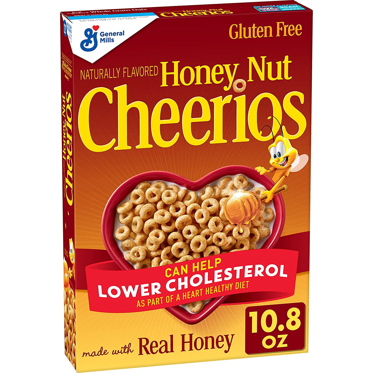 Honey Nut Cheerios Heart Healthy Cereal, Gluten Free Cereal With Whole