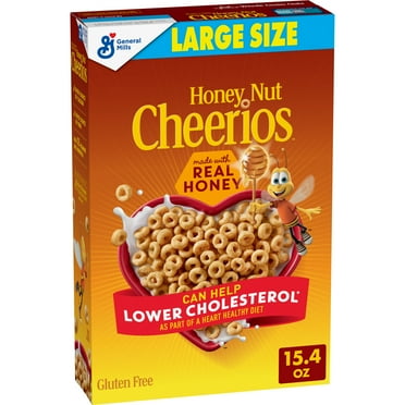 Honey Nut Cheerios, Heart Healthy Gluten Free Breakfast Cereal, Large Size, 15.4 oz