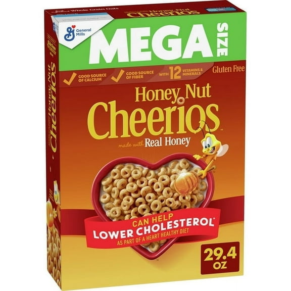 Honey Nut Cheerios Heart Healthy Gluten Free Breakfast Cereal, Giant Size, 29.4 oz (Pack 6)