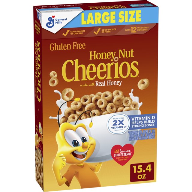 Honey Nut Cheerios Heart Healthy Gluten Free Breakfast Cereal, Large