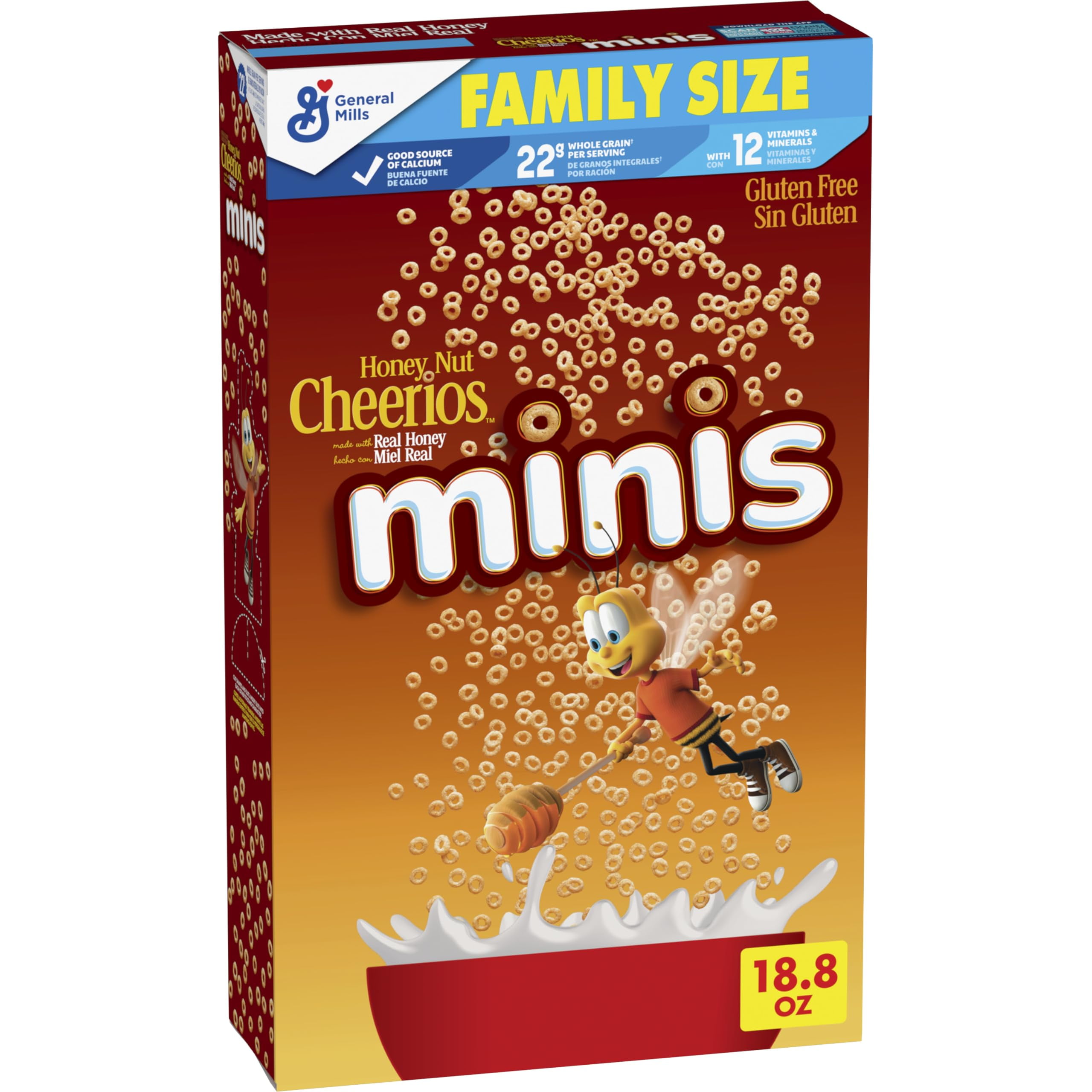 Honey Nut Cheerios Minis Breakfast Cereal, Made with Whole Grains
