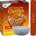 thumbnail image 1 of Honey Nut Cheerios Sweetened Whole Grain Oat Cereal, 48 oz Family Size With White Bowl By OMA, 1 of 7