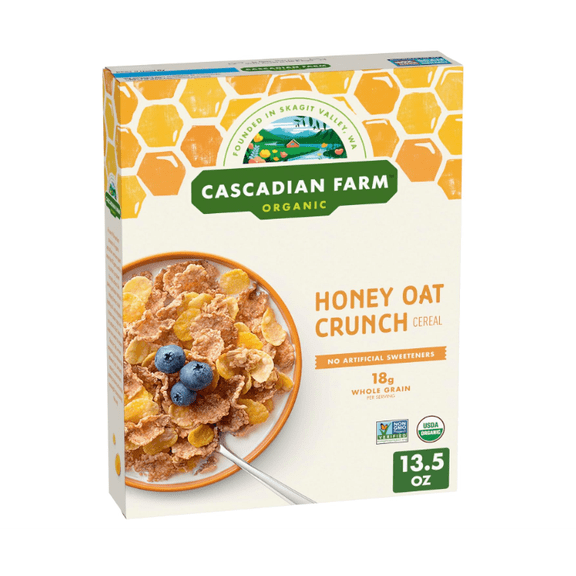 Honey Oat Crunch Organic Cereal, Made with Whole Grain, 13.5 oz