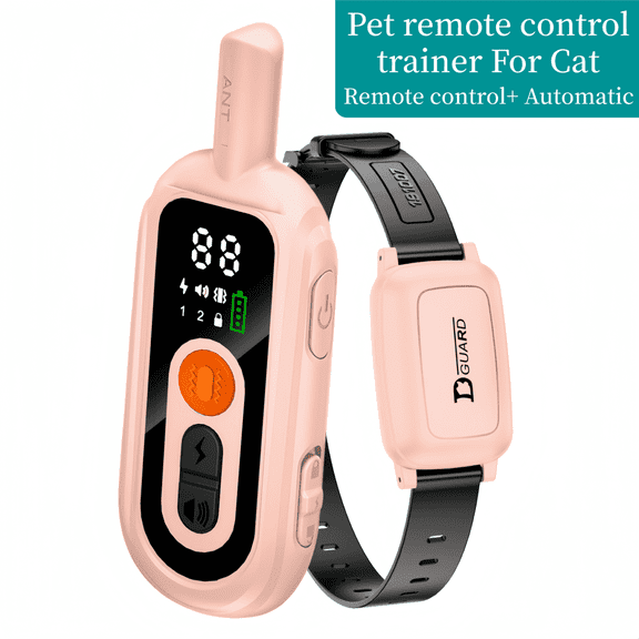 Honey One Cat Training Collar with Remote & Automatic Anti-Meow Function, Designed for Training Cats with Beep, Vibration, Mild Static Stimulation
