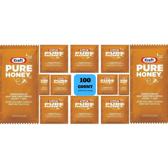 Honey Packets | Single Serve | 100% Pure And Natural | Count 100 | 0.32 oz Packet
