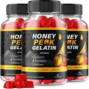 Honey Peak Gelatin Gummies HoneyPeak Gummy Advanced Formula Natural Blend, 3 Pack, 180 Count