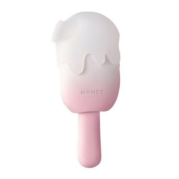 Honey Play Box Bite Me Cream Pop Suction Vibrator, Pink/White