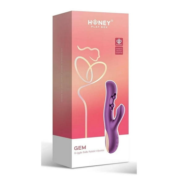 Honey Play Box GEM Pressure Twin Balls Rabbit Vibrator with App-Controlled, Purple