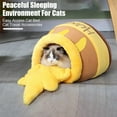 thumbnail image 1 of Honey Pot Cat Bed Winter Warm Cat Sleeping Bag Semi-Fixed Cartoon Cat Bed Cave Soft Pet Tent Nest for Kittens And Puppies, 1 of 8