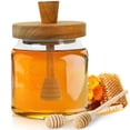 thumbnail image 1 of Honey Pot with Dipper and Lid - 18oz Glass Honey Jar with Wooden Honey Dippers Stick Set, Wide Mouth Honey Containers - Airtight Syrup Dispenser for Home Kitchen, 1 of 4