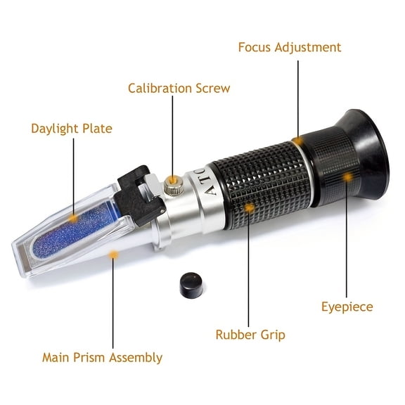 Honey Refractometer with ATC, 3-in-1 Honey Moisture Tester for Brix, Baume & Moisture Measurement, 58-90% Brix Scale Range, Ideal for Honey, Maple Syrup, Molasses & Beekeeping