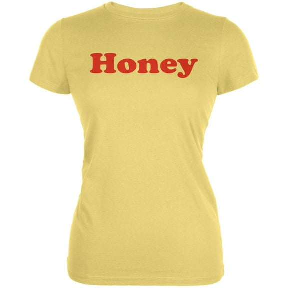 Honey Retro Seventies 70's 70s Juniors Soft T Shirt Yellow X-LG