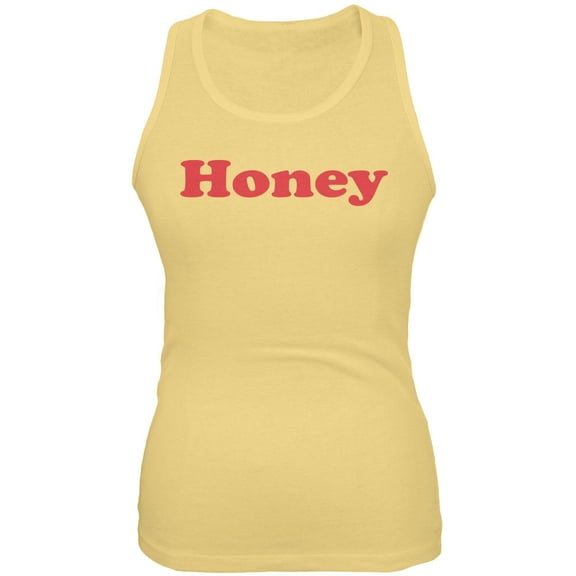 Honey Retro Seventies 70's 70s Juniors Soft Tank Top Yellow X-LG