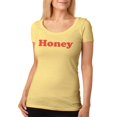 thumbnail image 1 of Honey Retro Seventies 70's 70s  Womens Soft Scoop T Shirt Yellow Haze LG, 1 of 1