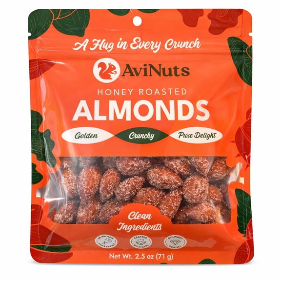 Honey Roasted Almonds, Sweet Crunchy Nut Snack Pack, On-the-Go Single Serve, 2.5 oz (71 g)