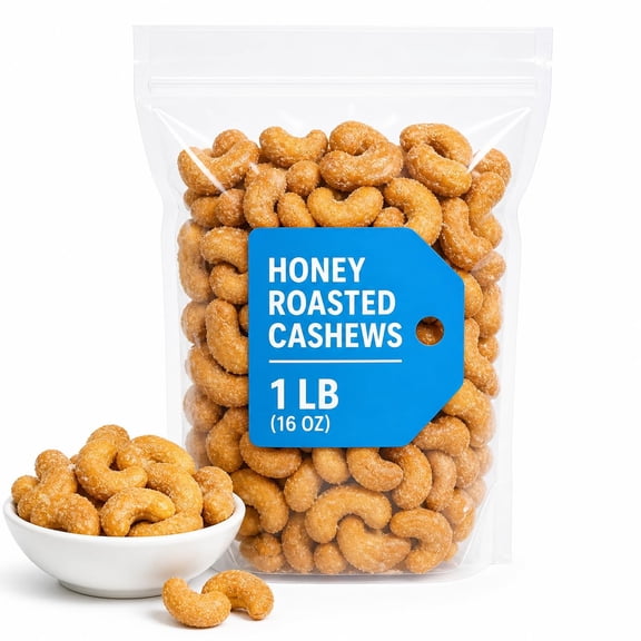 Honey Roasted Cashews, 1 lb Bag, Sweet & Salty Gourmet Nut Snack