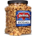 thumbnail image 1 of Honey Roasted Macadamia by It's Delish, 2.6 LBS Reusable Jumbo Container  Gourmet Macadamia Nuts in Honey Sugar Coating, Sweet & Heart Healthy Salted Nut, Kids Snack - Non-Dairy, Kosher Parve, 1 of 7