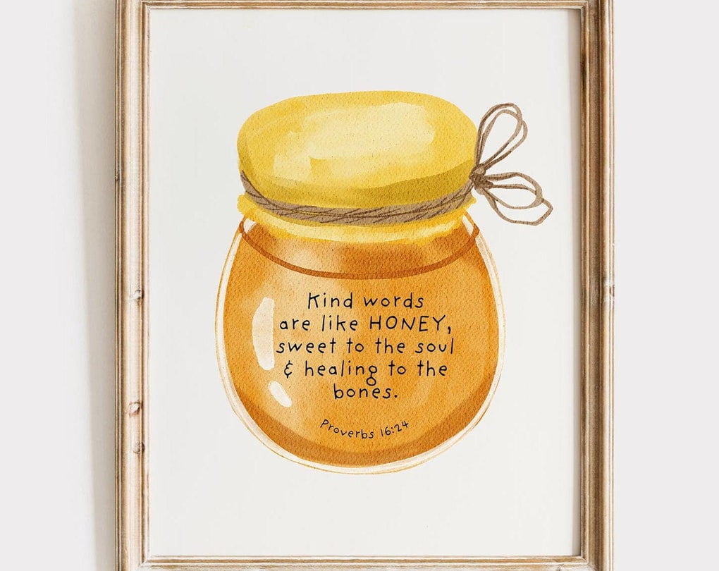 Honey Scripture Wall Art Downloadable Prints With Bible Verse Wall Art ...