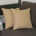 thumbnail image 1 of Honey Set of 2 Decorative Throw Pillow Cover Solid Color 18" x 18" Beige Square Pillowcase for Couch, Bedding, 1 of 4